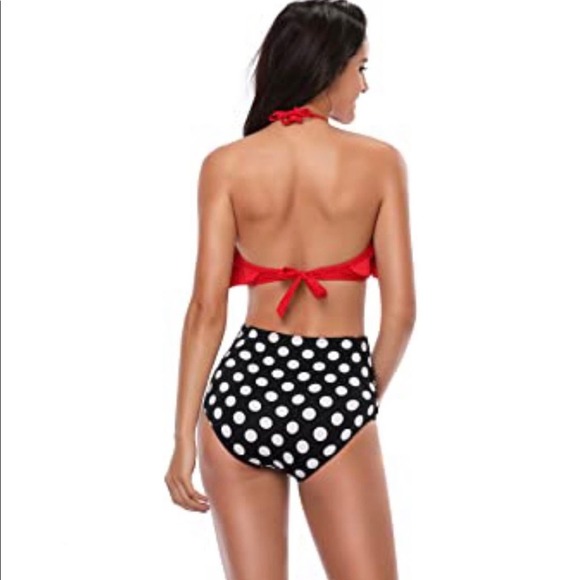 High Waisted Ruffle Polka Dot Bikini - Picture 2 of 8